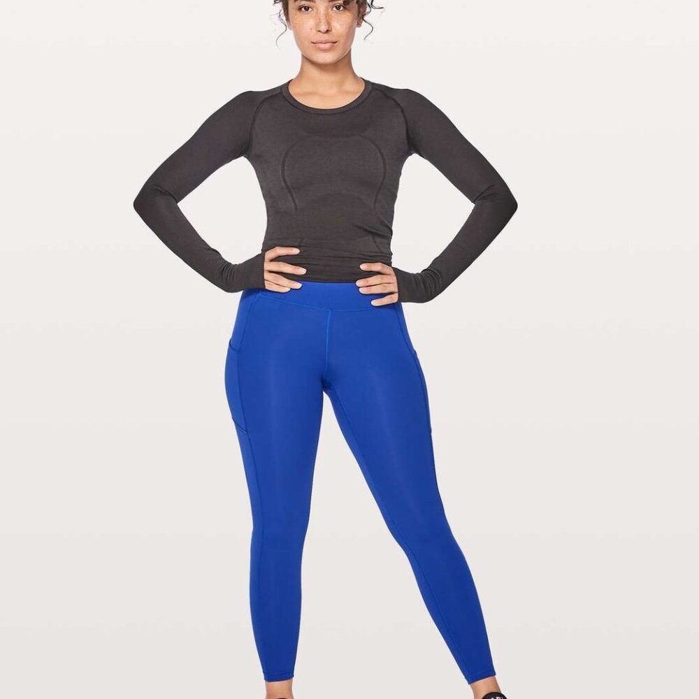 Like NEW Lululemon Speed UpTights Blue Leggings Size 8